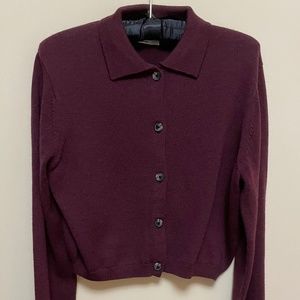 Aritzia Wilfred Cropped Nextdoor Sweater in Spiced Burgundy. S-M nwot